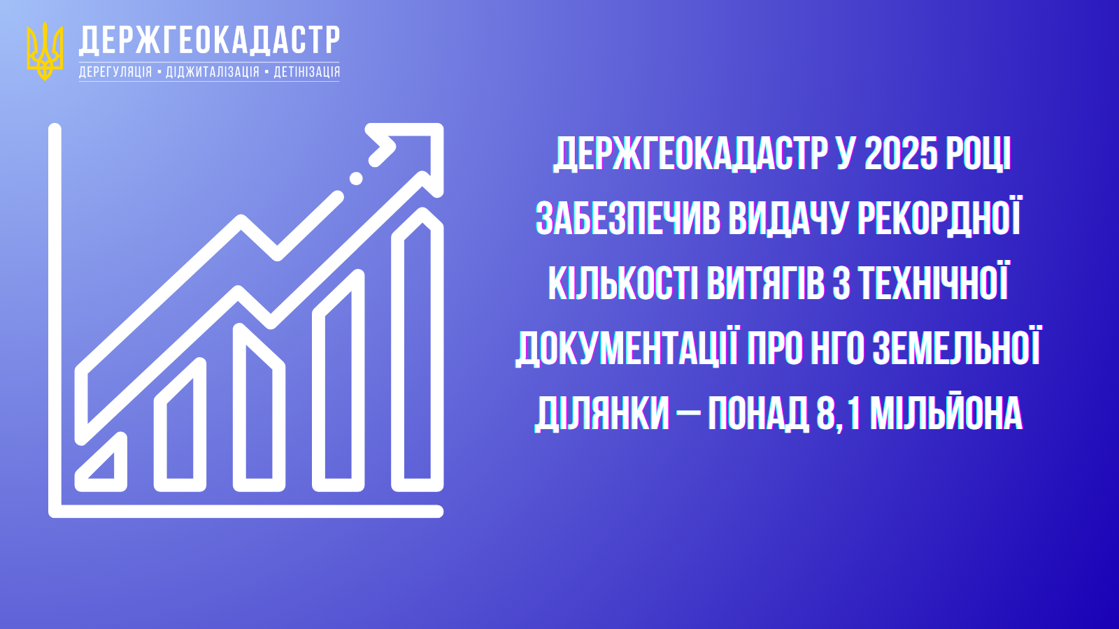 Держгеокадастр у 2025 році забезпечив видачу рекордної кількості витягів з технічної документації про НГО земельної ділянки – понад 8,1 мільйона
